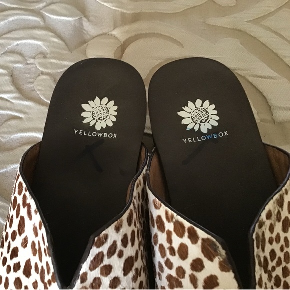 Yellow Box Leopard Print Mules - Picture 7 of 10